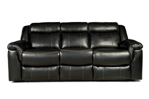 [LTRE0002-LAH382-3RR] Sofá 3 puestos reclinable “Carlo” (Negro)