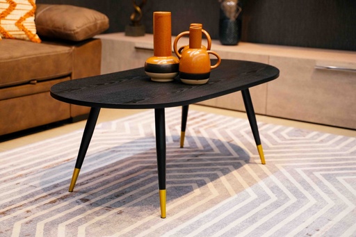 [LTCT-07] Mesa de centro ovalada “Pisa” (Negro)