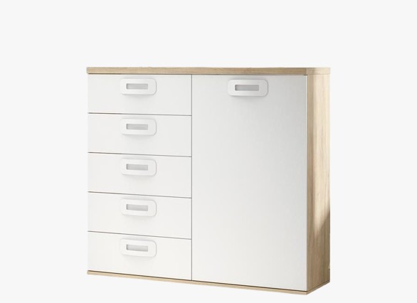 Cómoda de 5 gavetas y 1 puerta “Eshly”