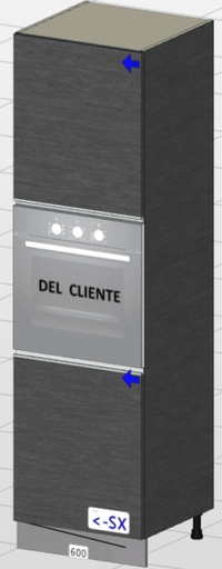 [1ZECFAN20060A00] Alacena para horno de 2 puertas (2 metros) “Matilde” (Gris)
