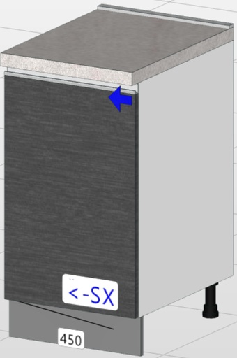 [1ZEBAAN72045A00] Base de 1 puerta estándar (45 cm) “Matilde” (Gris)