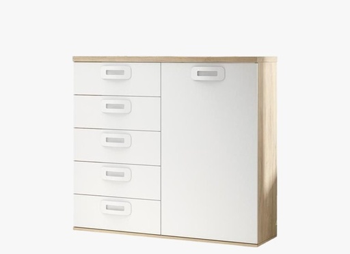 Cómoda de 5 gavetas y 1 puerta “Eshly”