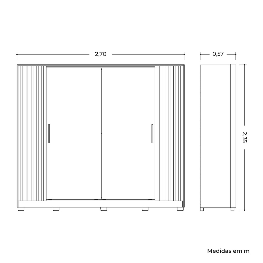 Armario de Puertas Corredizas con Espejo "Alessia"