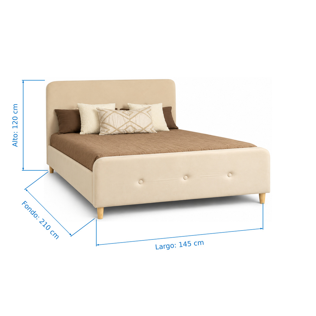 Josette Matrimonial Beige — Medidas