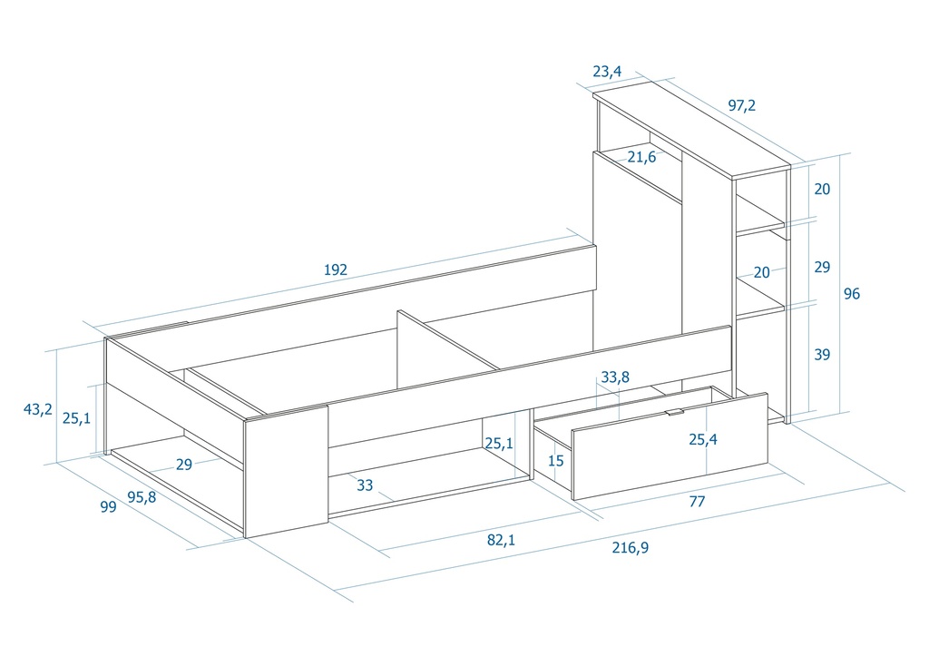 Cama Compacta "Alessia" (Individual)