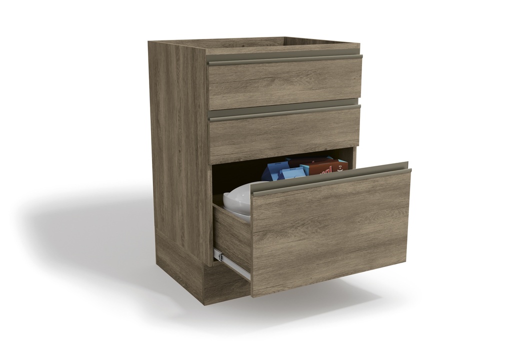 Base de 3 Gavetas (60cm) "Noce"