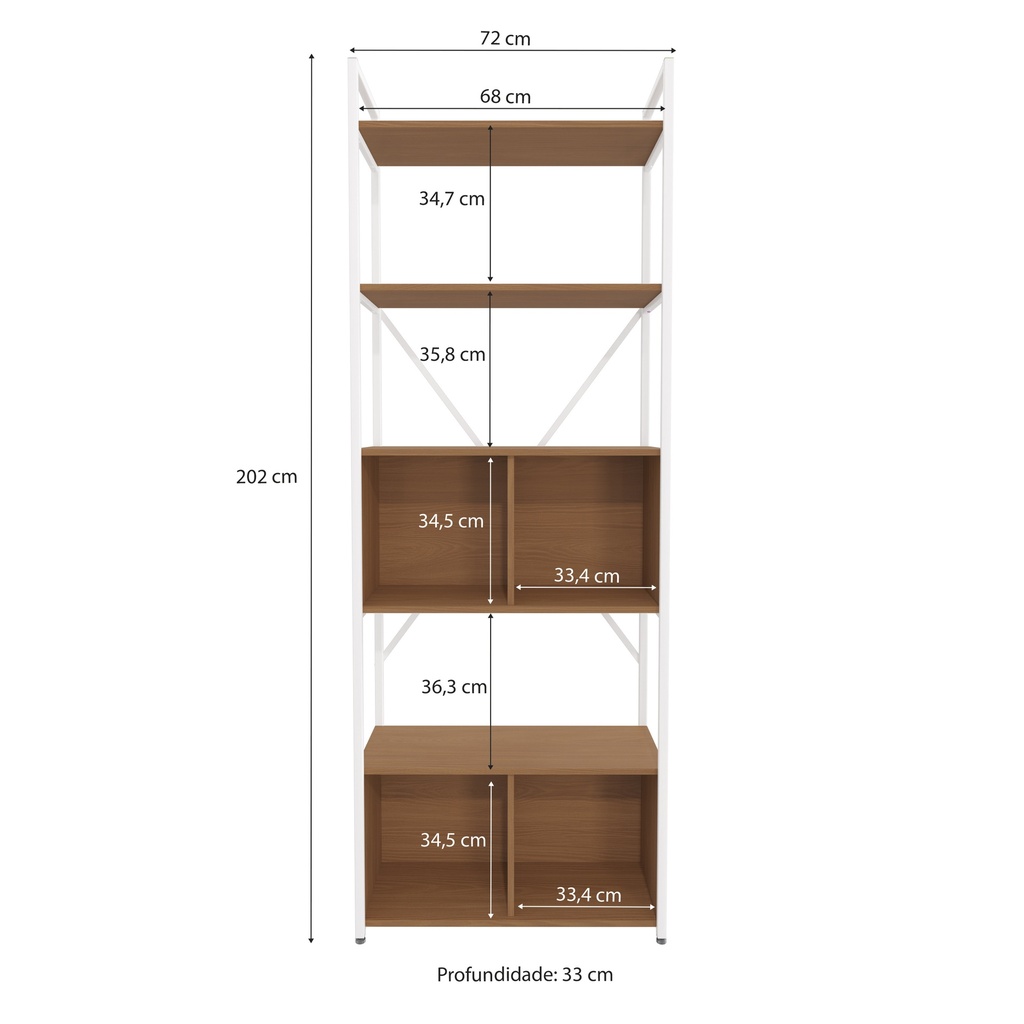 Estanteria 4 Repisas con Puertas "Becca"