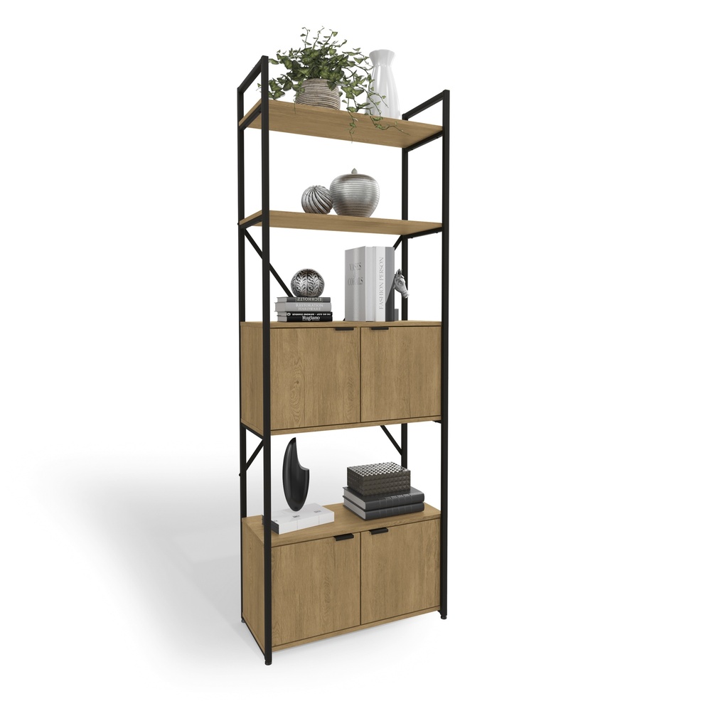 Estantería de 4 repisas con puertas “Becca”