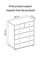 Cómoda de 6 Gavetas "Amanda"