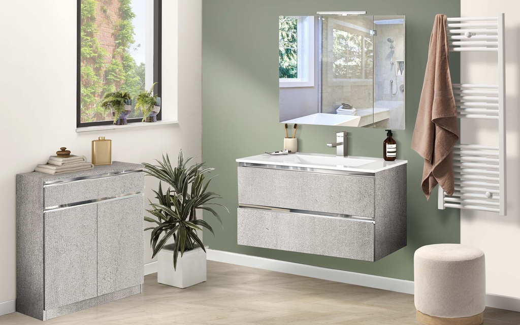 Mueble de Baño Suspendido (100 cm) + Espejo "Vittoria"