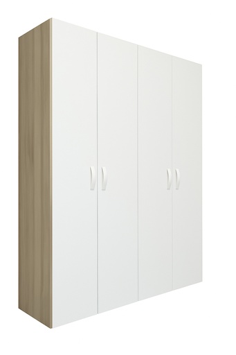 Armario de 4 puertas “Gabriella” (Blanco + Olmo)