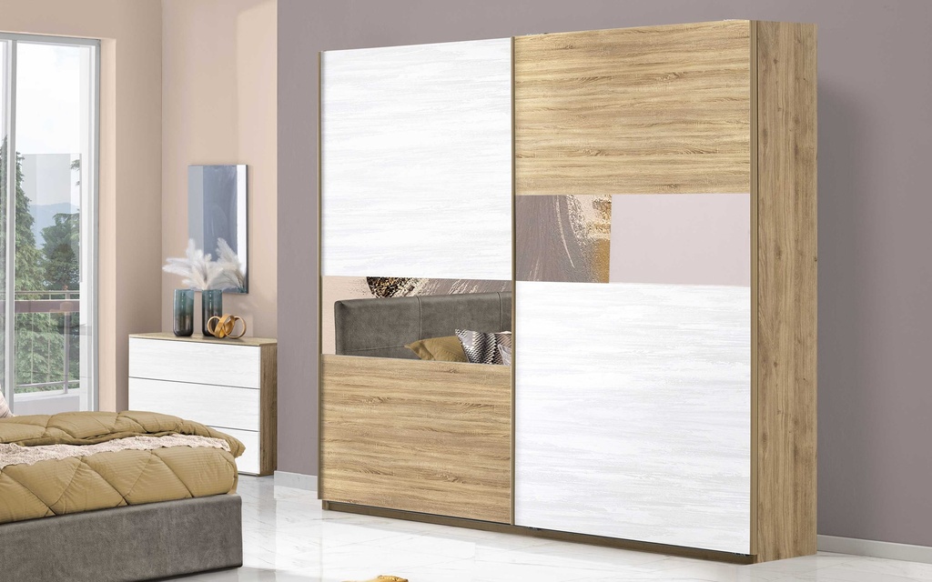 2 Sliding Door Wardrobe with Mirror “Donatella”