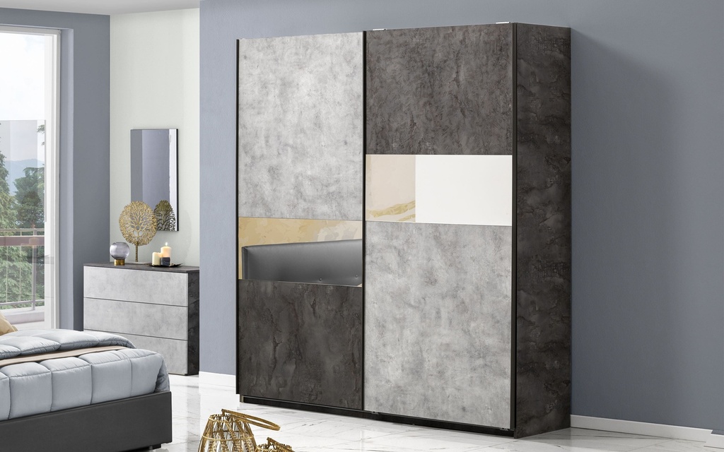 2 Sliding Door Wardrobe with Mirror “Donatella”