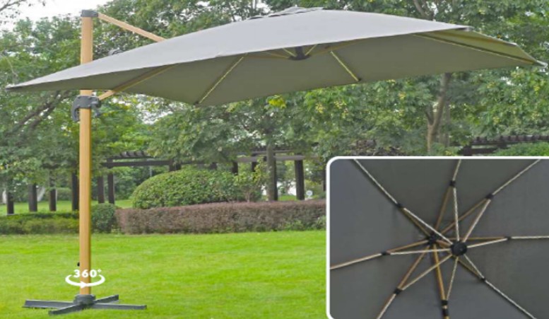Sombrilla Cantilever con Luz Solar "Varese"