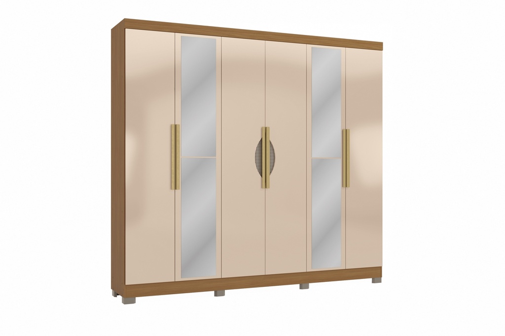 6 Door Wardrobe with Mirror "Bettiana"