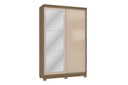 2-Sliding Door Wardrobe with Mirror and 2 Drawers "Bettiana"