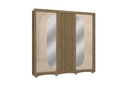3-Sliding Door Wardrobe with Mirror and 4 Drawers "Bettiana"