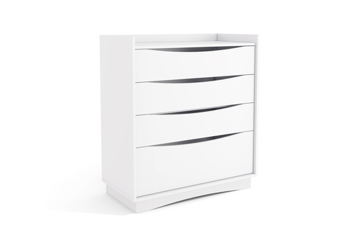 [M260-BR] Cómoda de 3 gavetas y 1 gavetón “Bettiana” (Blanco)