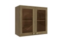 2-Door Glass Wall Cabinet (80cm) "Noce"