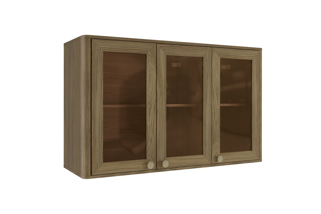 3 Door Glass Wall Cabinet (120cm) "Brianna"