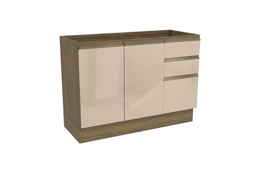 [N626-NGMC] Base de fregadero con 2 puertas y 3 gavetas (120 cm) “Brianna”