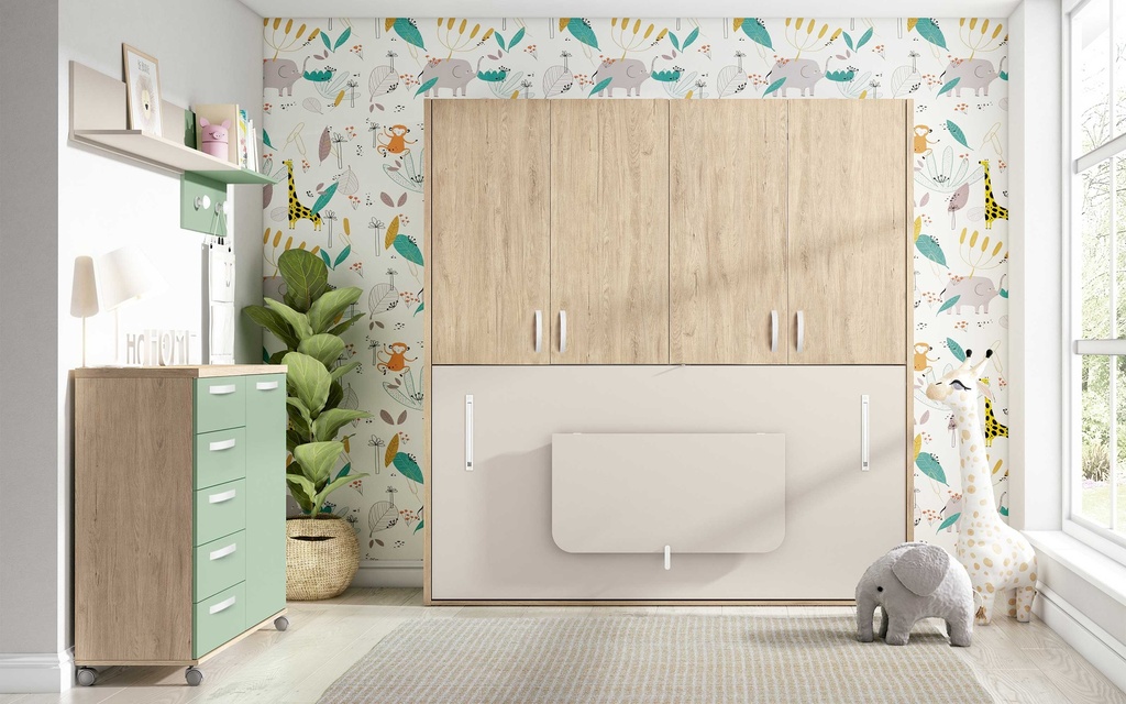 Cama Abatible Horizontal con Armario "Eshly"