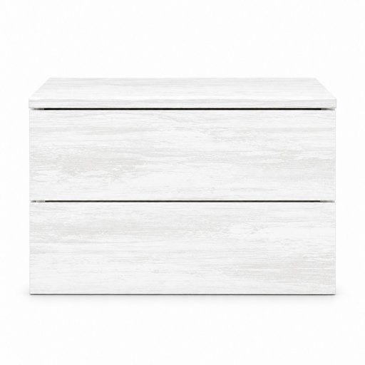 [V23020000010007] Mesa de noche de 2 gavetas “Donatella” (Blanco Nieve)