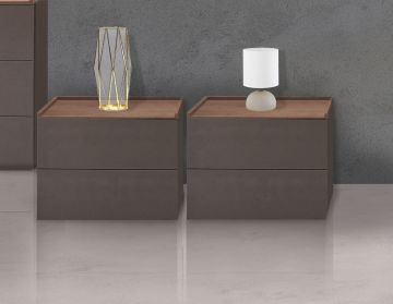 Set of 2-Drawer Nightstands "Leila"
