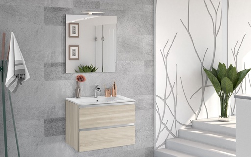[PVTB060305500SM] Mueble de baño suspendido (60 cm) + espejo “Vittoria” (Olmo)