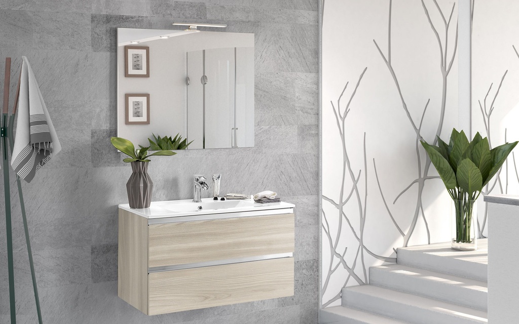 Mueble de baño suspendido (80 cm) + espejo “Vittoria”
