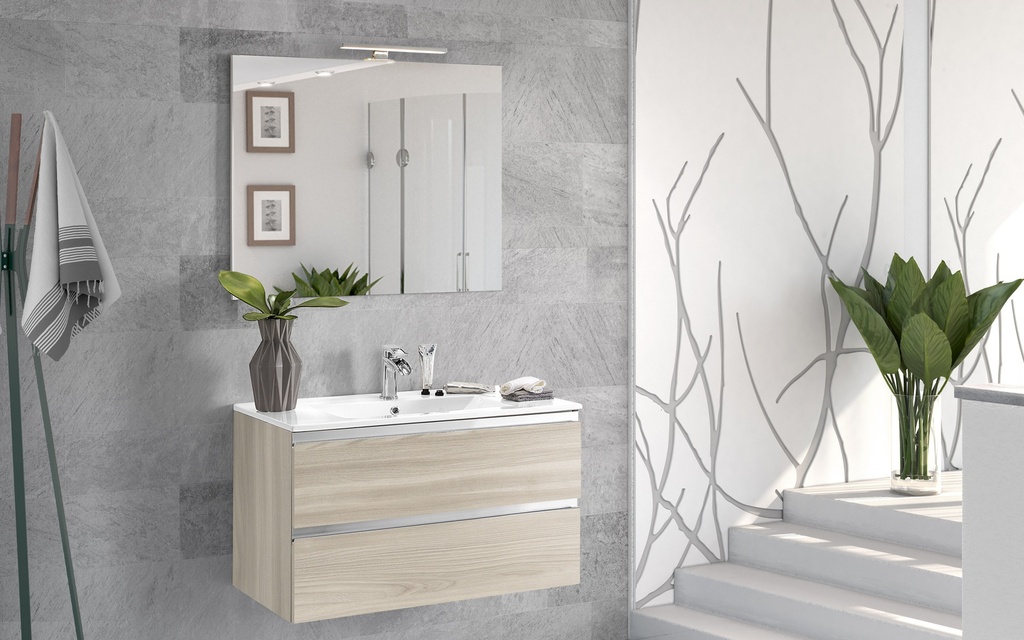 Suspended Bathroom Cabinet (80 cm) + Mirror “Vittoria”.