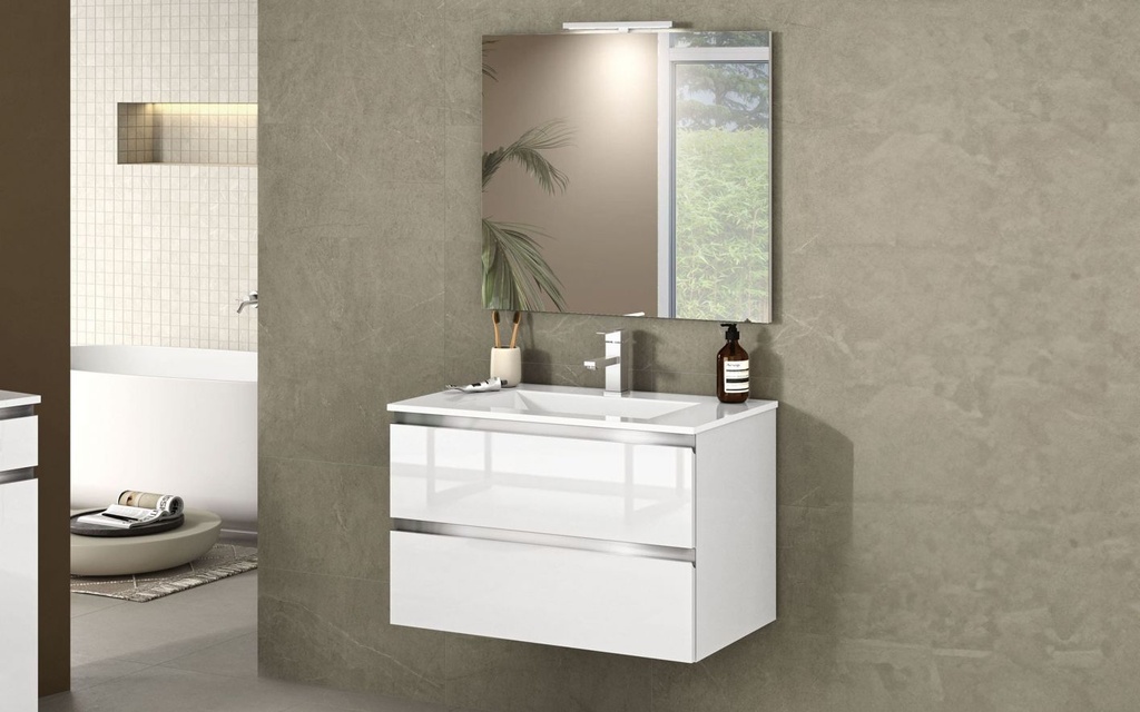 Suspended Bathroom Cabinet (80 cm) + Mirror “Vittoria”.