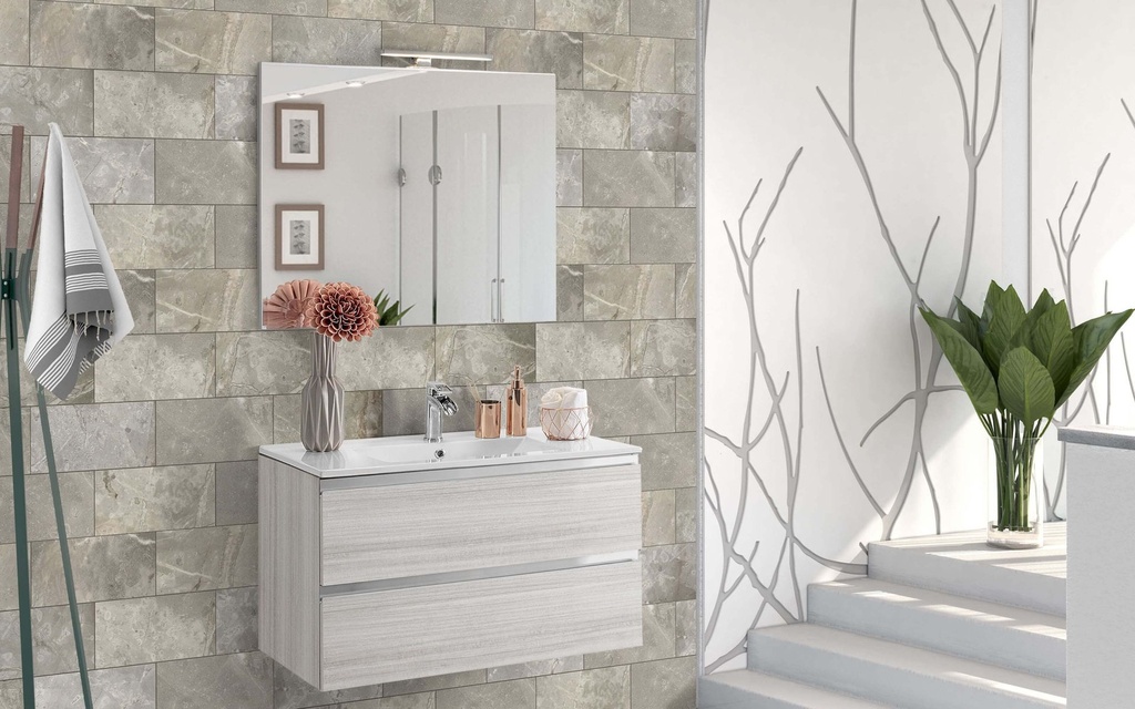 Mueble de baño suspendido (80 cm) + espejo “Vittoria”