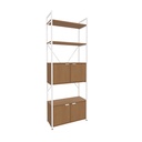 4-Shelf Bookcase with Doors "Platone"