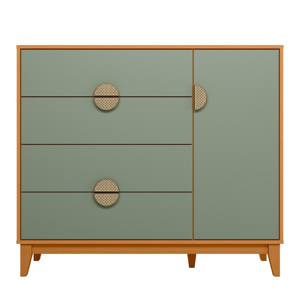 Cómoda de 4 Gavetas y 1 Puerta "Ambra"