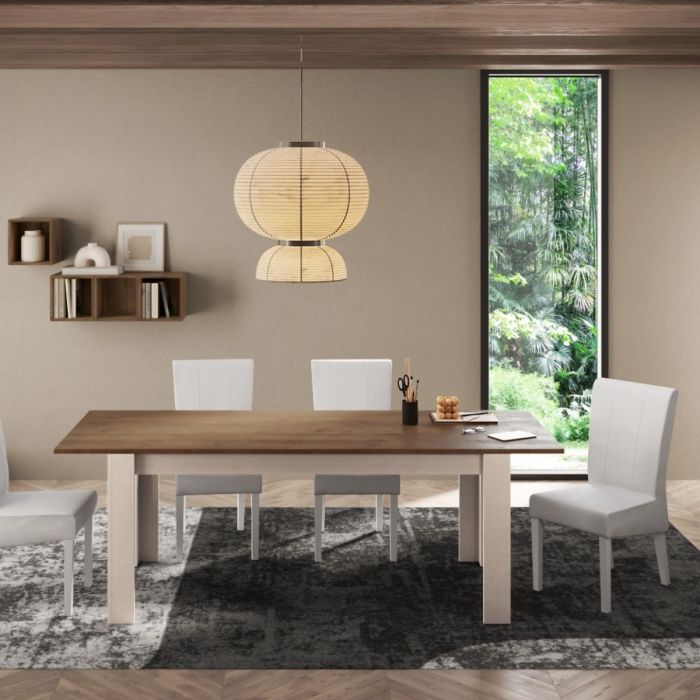 Mesa Extendible "Lionel" (Beige + Roble Oscuro)