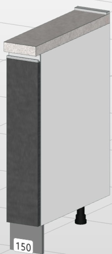 [1ZEBACE72015A00] Base extraíble (15 cm) “Matilde” (Gris)