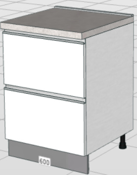 Base de fregadero 2 gavetas premium (60 cm) “Matilde”