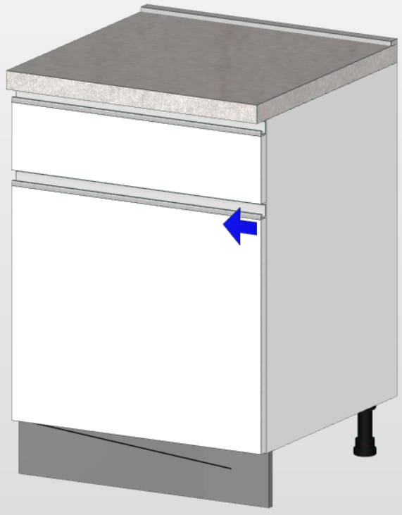 Base de 1 puerta y 1 gaveta estándar (60 cm) “Matilde”