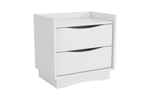 [M261-BR] Mesa de Noche de 2 Gavetas "Bettiana" (Blanco)