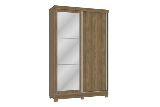 2-Sliding Door Wardrobe with Mirror and 2 Drawers "Bettiana"