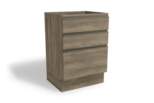 [G743-NO] 3-Drawer Base Cabinet (60cm) "Noce"