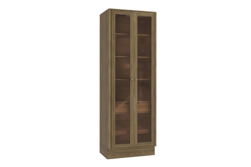 [N631-NG] 2-Door Display Cabinet (80cm) "Noce"