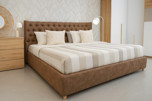 [LTSUBC990KING- PK05] Cama Canapé "Jenniffer" (King) - Café