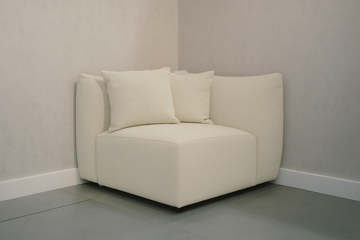 [SF-037-AR TORTORA] Sofá Individual Derecho con Ribetes "Leonardo" (Beige)