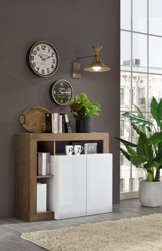 [209030-02MR] Compact 2-Door Shelf Unit "Logan"