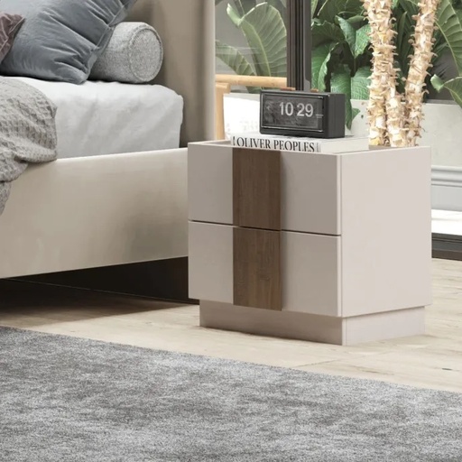 [683163-11-MR] Set of 2-Drawer Nightstands "Letizia"