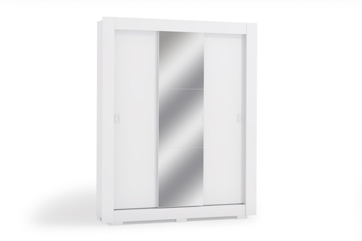 [CBH563-BR] 3 Sliding Doors Wardrobe with Mirror “Brielle”