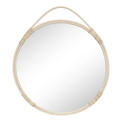 [4001250] Mirror with Rattan Frame "Nyons" (ø50 cm)