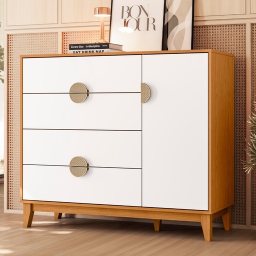 Cómoda de 4 Gavetas y 1 Puerta "Ambra"